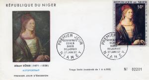Niger 1967 Sc# C68 Albrecht Durer Self-portrait (1) Official F.D.C.