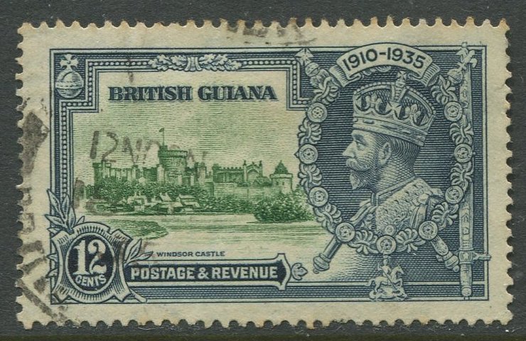 STAMP STATION PERTH British Guiana #225 Silver Jubilee 1935 Used CV$10.00