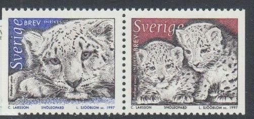 Sweden 1997 #2221-2 MNH. Leopard, pair