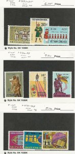 Vietnam, Postage Stamp, #433-5, 441-3 Mint LH, 436-8 Hinged, 1972, JFZ