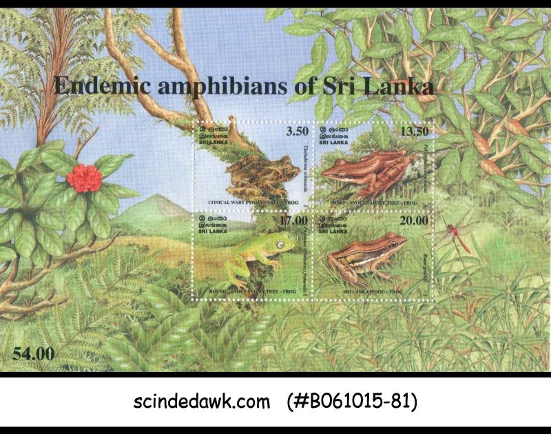 SRI LANKA - 2001 ENDEMIC AMPHIBIANS OF SRI LANKA / FROG - MIN. SHEET MNH