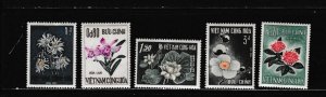 Viet Nam (South) # 261-265, Flowers, MINT NH, 1/2 Cat