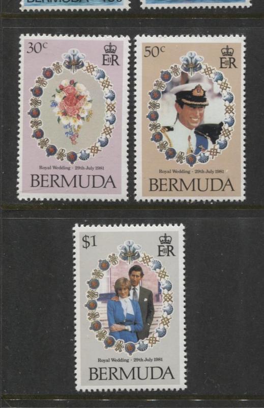 Bermuda - Scott 412-14 - Royal Wedding Issue-1981 - MNH - Set of 3 Stamps