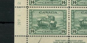 #259i HAIRLINES VARIETY pl blk VF MNH in margin only Cat $135 approx Canada mint