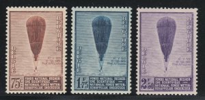Belgium Sc 251-253 MNH. 1932 Auguste Piccard's Balloon, complete set, fresh, VF