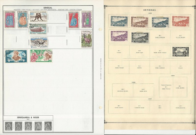 Senegal Stamp Collection on 10 Scott & Harris Pages, JFZ