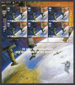 UN Vienna #409-410 65¢ & 1.15€ Space for Humanity (2007). MNH