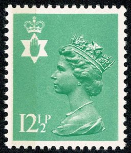 GB N. Ireland 12½p light emerald FCP/PVA LB. (Low OBA OCP/PVA) Ex Cyl. Q1Q1,Q2Q2