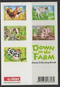 AUSTRALIA SGSB189(2565a) 2005 DOWN ON THE FARM $2.50 SELF ADHESIVES MNH