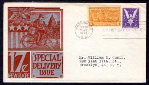 US E18 Special Delivery Motorcycle Staehle Typed FDC