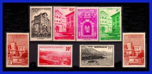 1948 - Monaco - Scott n 214 / 221 - MNH - centrajes elegidos - MO- 48 - 01