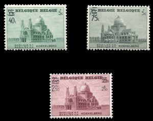 Belgium #B222-224 Cat$19, 1938 Surcharges, set of three, never hinged