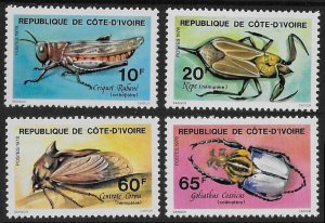 Ivory Coast #476-479  Insects  1978  MLH  