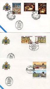 SAN MARINO GROUP OF TWELVE 1995 OFFICIAL FIRST DAY COVERS 