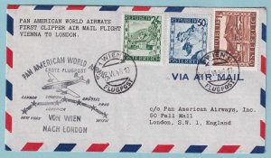 AUSTRIA 1946 FIRST FLIGHT COVER FROM VIENNA TO LONDON ENGLAND - CV355