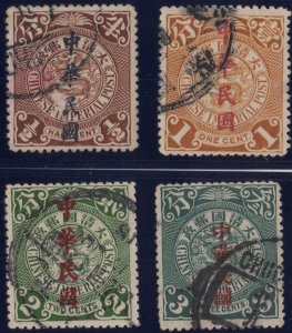 China Dragon Lot of 4 1902-1912 SC149 161-163