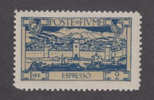 Fiume Sc E13 MNH. 1923 2l dark blue & buff Special Delivery