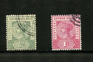 Cayman Islands #1-2 (CA069) Queen Victoria of 1900, Used, F-VF 