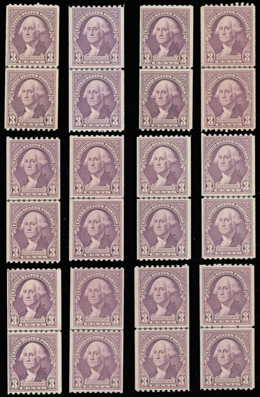 US Scott #721 x20 Line Pairs & #722 x12 Line Pairs, Mint-NH, SCV $356.00! (SK)