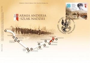 Poland 2017 FDC Stamp Army of Anders Trail of Hope World War II Kazakhstan Joint