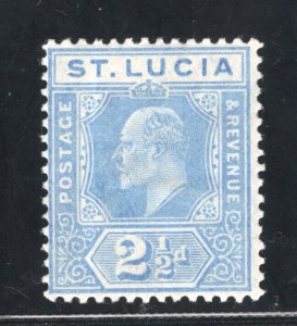 St. Lucia, Scott #59   F/VF, Unused, Crease, Edward VII, CV $4.25 .... 6010038