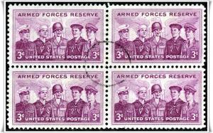 ♦SC#1067 3¢ Armed Forces Reserve Block of Four (Used)