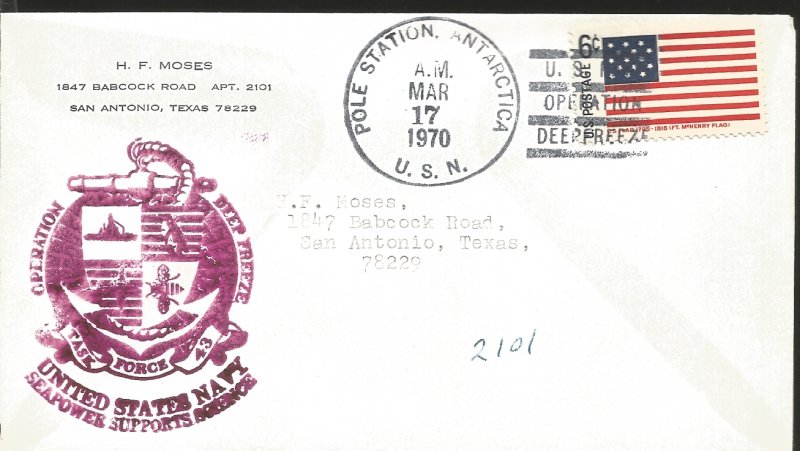J) 1970 UNITED STATES, POLE STATION ANTARTICA, OPERATION UNITED STATES NAVI SEAP