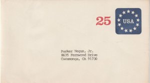 U.S. Scott U611 1988 .25 envelope Addressed