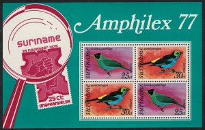 Suriname Birds MS Amphilex 77 1977 MNH MI#Block 19