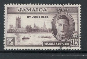 Jamaica 1946 Peace Omnibus Issue 1 1/2p Scott # 136a Used (Perf 13 1/2 x 14)