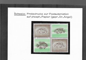 Switzerland 1980's Trial block of four mint