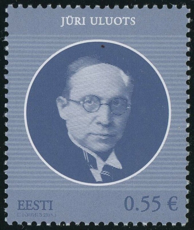 Estonia #777 Jüri Uluots Prime Minister 0.55€ Postage Stamp 2015 Eesti MLH