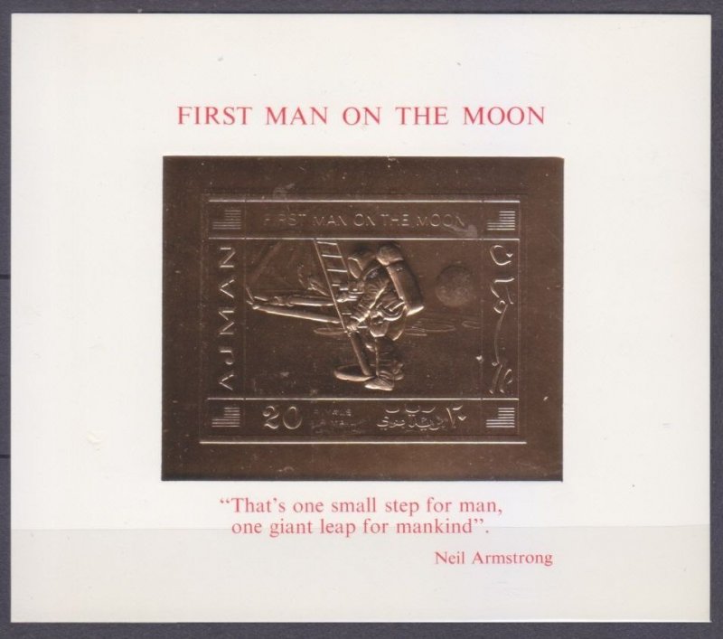 1970 Ajman 514/B186b gold First man on the Moon 32,00 €