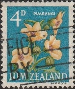 New Zealand #338 1960 4d Purangi Flower USED-VG-NH.