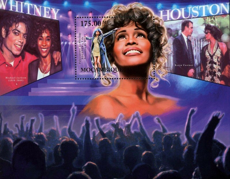 Whitney Houston Stamp Michael Jackson Kevin Costner S/S MNH #5651 / Bl.610 