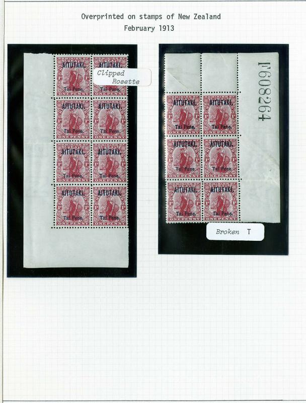 Aitutaki Specialized 1913 Stamp Collection Mint