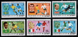 FUJEIRA Lot Of 6 Mint Never Hinged Soccer Stamps