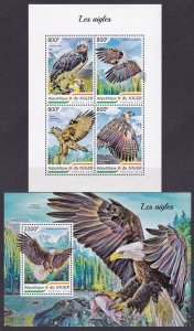 2018 Niger 5883-5886KL+5887/B878 Birds of prey 26,00 €