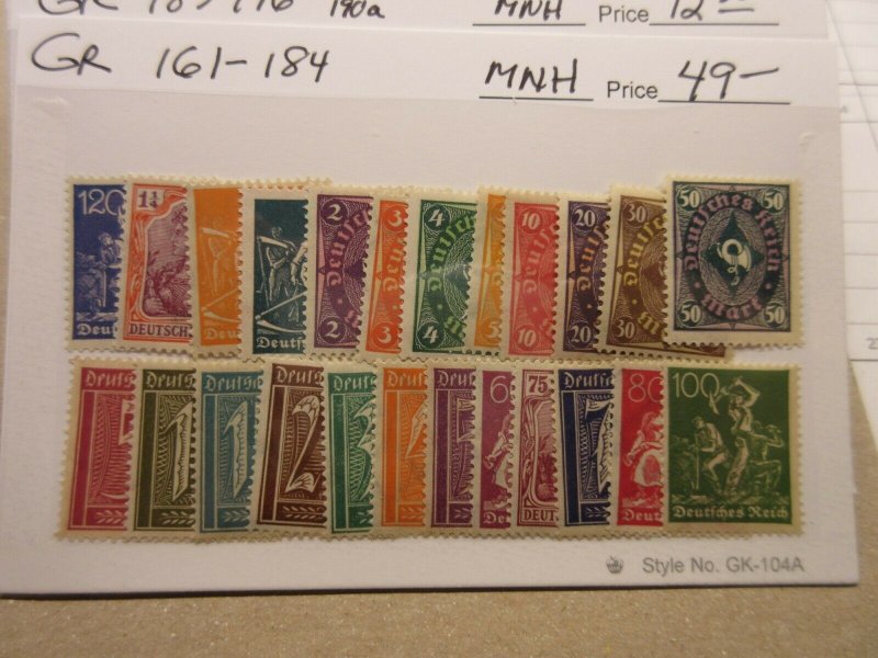 GERMANY  Scott  161-184  set  MINT NEVER HINGED  Lot-Z  Cat $49