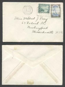 Bermuda cover to USA - St. Georges 3:00 pm 11 Apr 1939  - franked