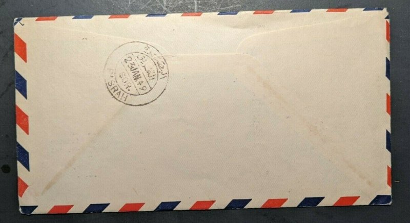 1949 New York City USA First Flight Airmail Cover to Basrah Iraq