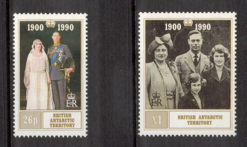 BRITISH ANTARCTIC 1990 Queen Mother Birthday; Scott 170-71,  SG 186-87; MNH