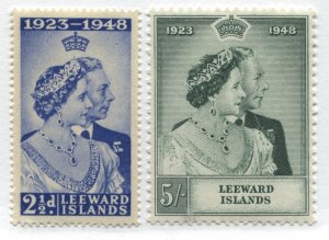 Leeward Islands KGVI 1948 Silver Wedding set mint o.g. hinged 