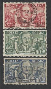 POLAND SC# 518-20 F-VF U 1951