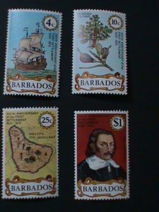 ​BARBADOS-1975- SC#428-31  350TH ANNIV: FIRST SETTLEMENT-MNH-VF LAST ONE