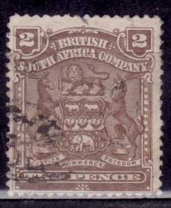 British South Africa Company, Rhodesia, 1898, Coat of Arms, 2p, used