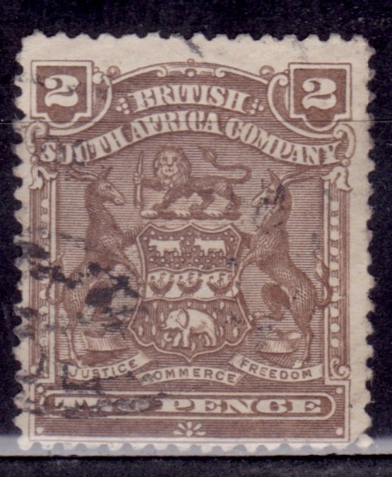 British South Africa Company, Rhodesia, 1898, Coat of Arms, 2p, used