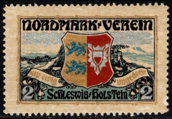 1918 German-Denmark Poster Stamp Nordmark-Association Schleswig-Holstein