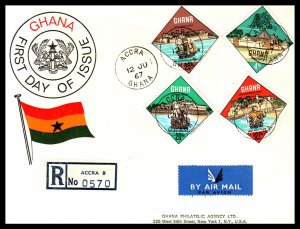 Ghana 301-304 Sailing Ships Typed FDC