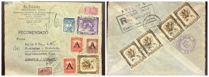 O) 1951 COLOMBIA, BOGOTA,  CLIPPER, FLOWER - UPU ANNIVERSARY,  SYMBOL OF LEGEND